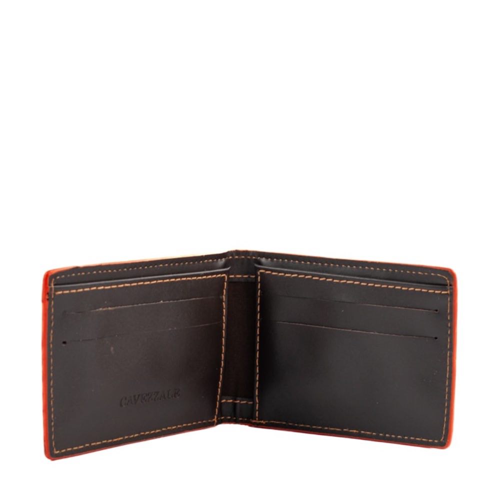 Carteira de Couro Masculina La Fenice Chocolate/Laranja 105023