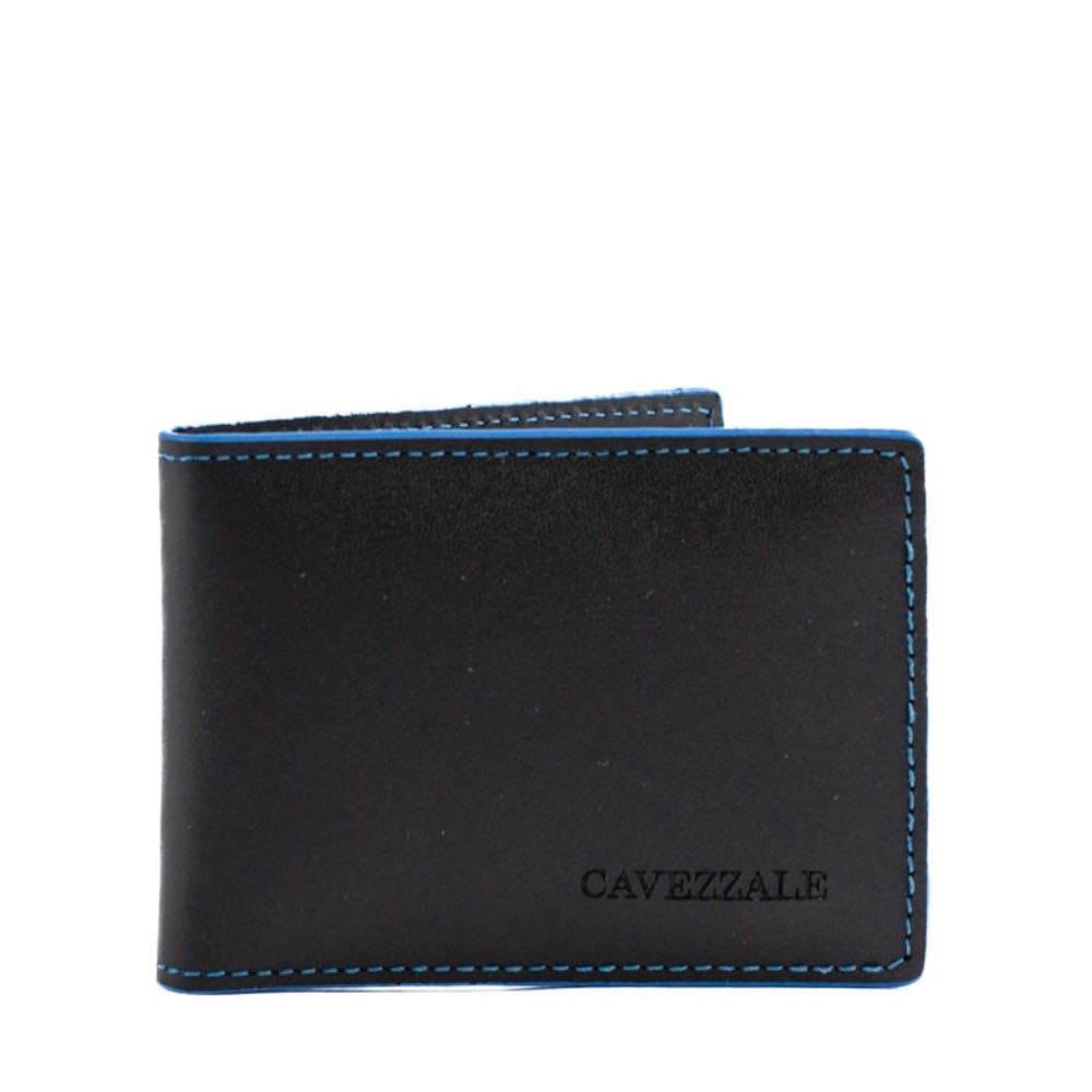 Carteira de Couro Masculina La Fenice Preto/Azul 105023