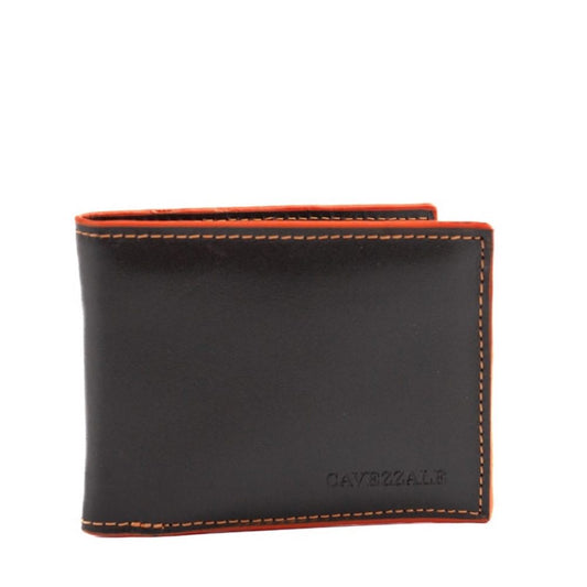 Carteira de Couro Masculina La Fenice Chocolate/Laranja 105024