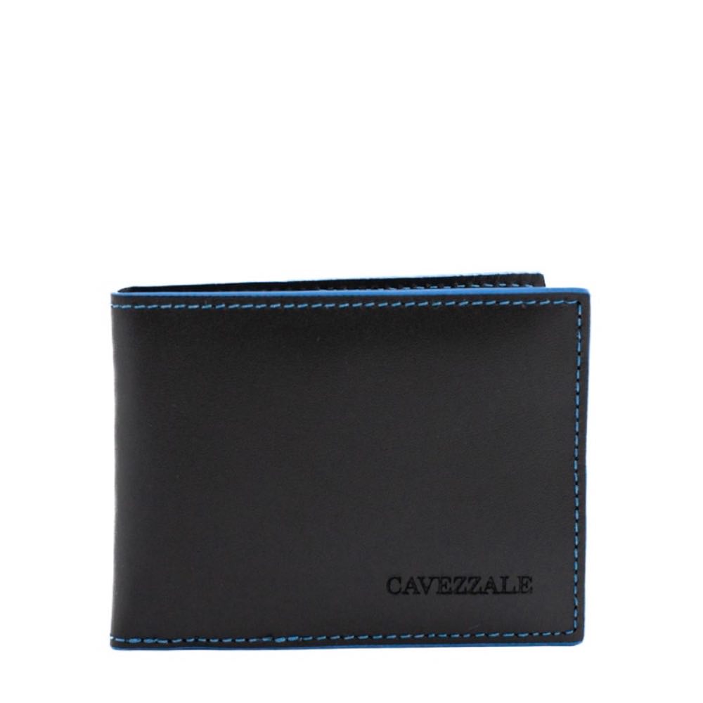 Carteira de Couro Masculina La Fenice Preto/Azul 105024