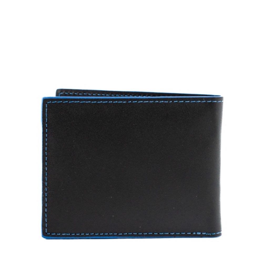 Carteira de Couro Masculina La Fenice Preto/Azul 105024