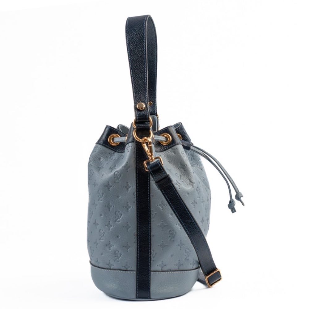 Bolsa Bucket Média Couro Monograma La Fenice Sky/Marinho 105045