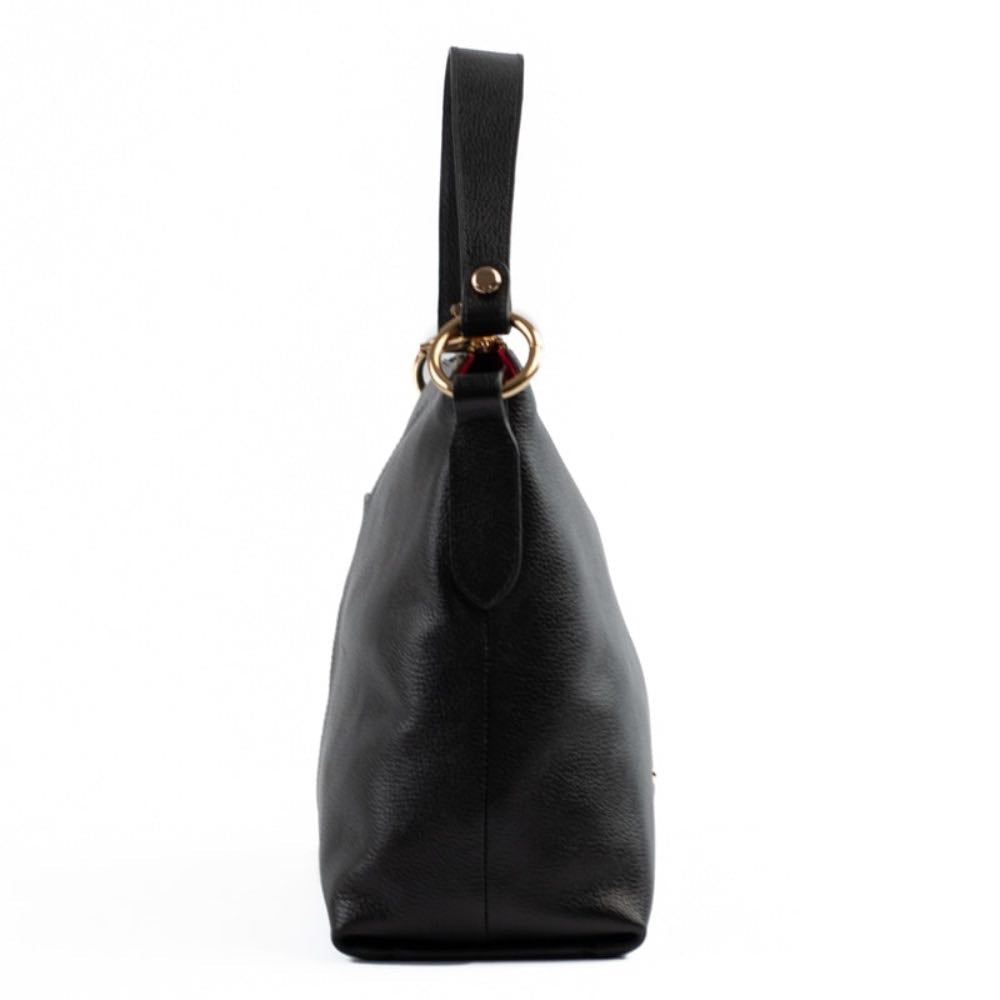 Bolsa Hobo Grande Couro Floter La Fenice Preto 105047