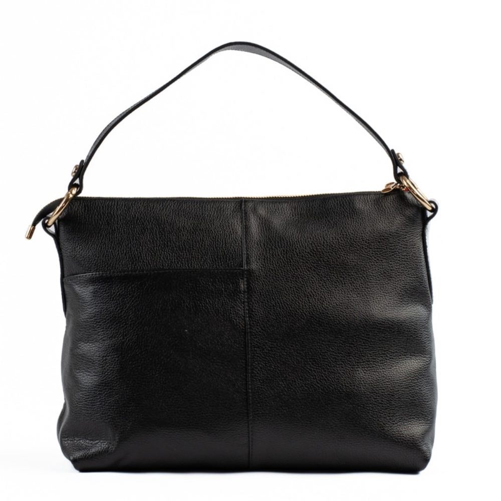 Bolsa Hobo Grande Couro Floter La Fenice Preto 105047