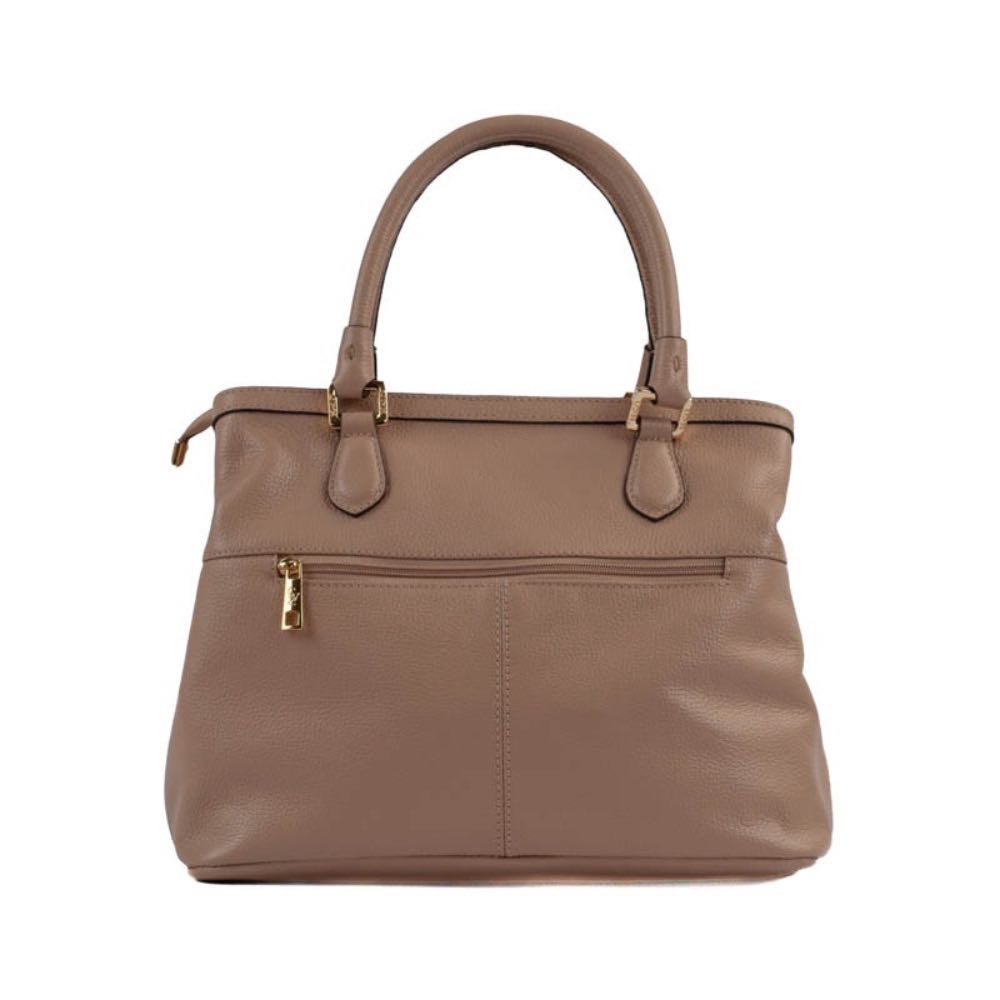 Tote Bag Grande de Couro Floter La Fenice Bege 105048