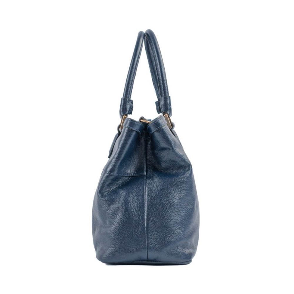 Tote Bag Grande de Couro Floter La Fenice Marinho 105048
