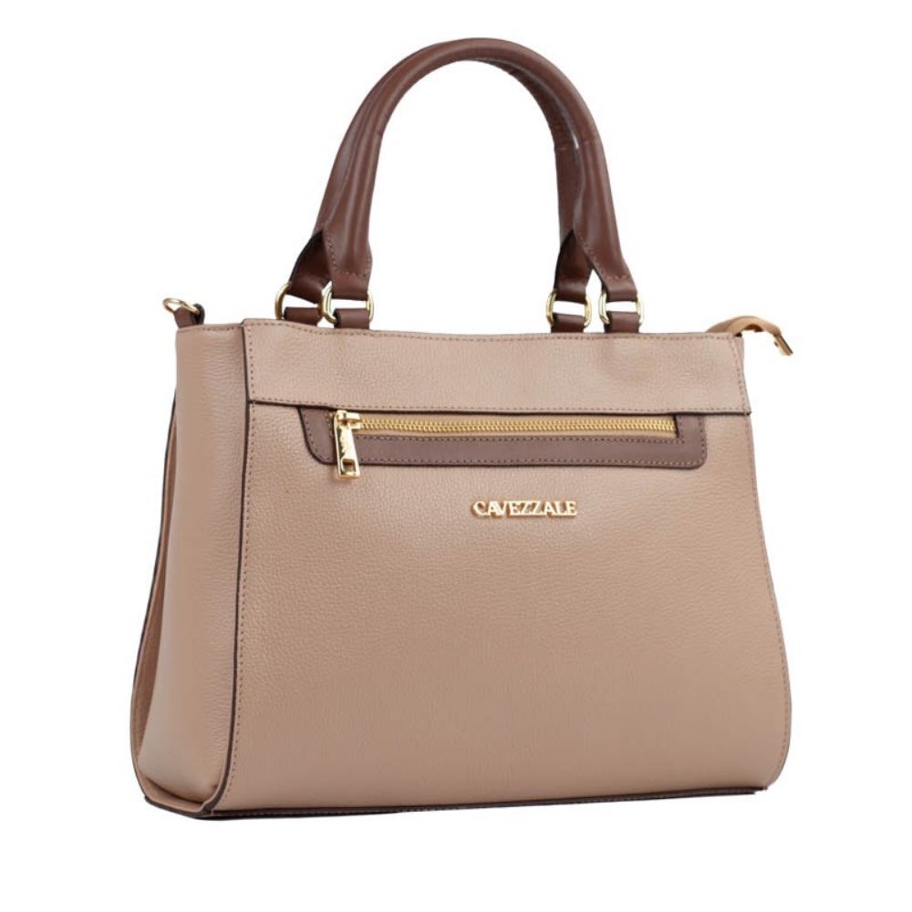 Tote Bag Média de Couro Floter La Fenice Crepe/Castor 105049