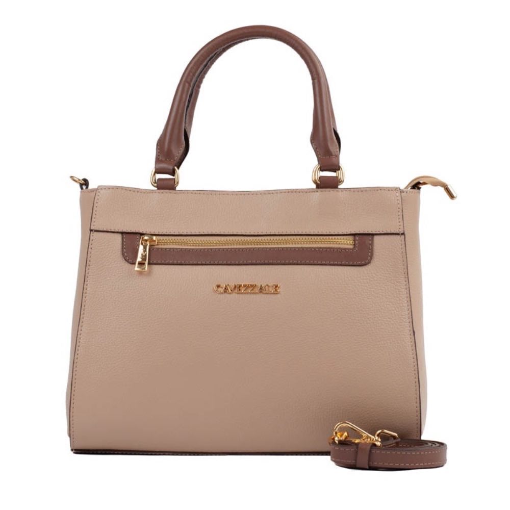 Tote Bag Média de Couro Floter La Fenice Crepe/Castor 105049