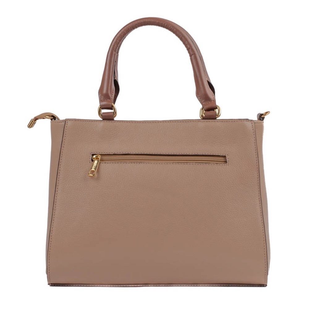 Tote Bag Média de Couro Floter La Fenice Crepe/Castor 105049