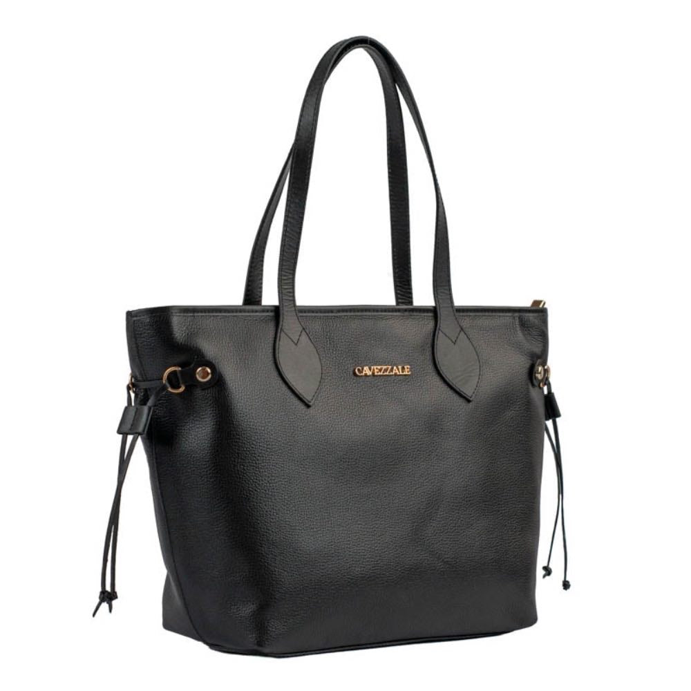 Shopping Bag Grande de Couro Floter La Fenice Preto 105050