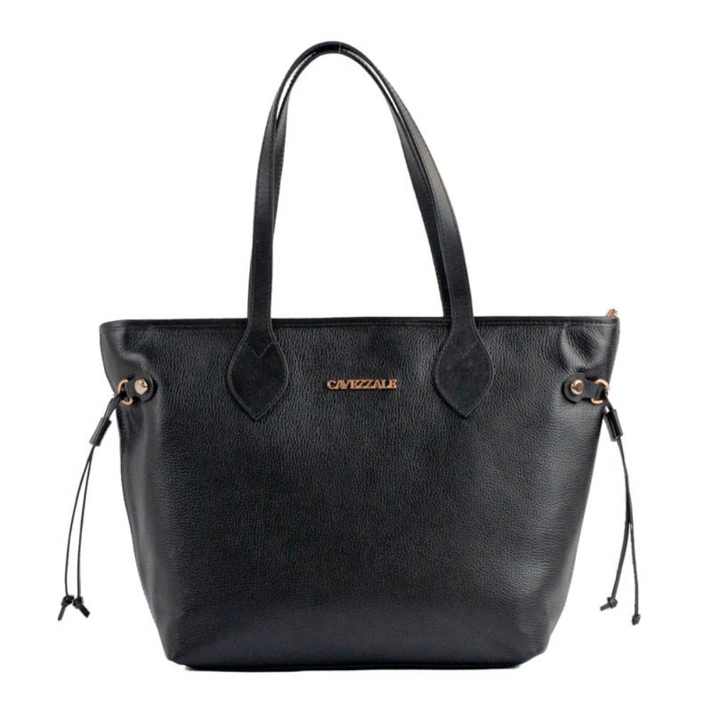Shopping Bag Grande de Couro Floter La Fenice Preto 105050