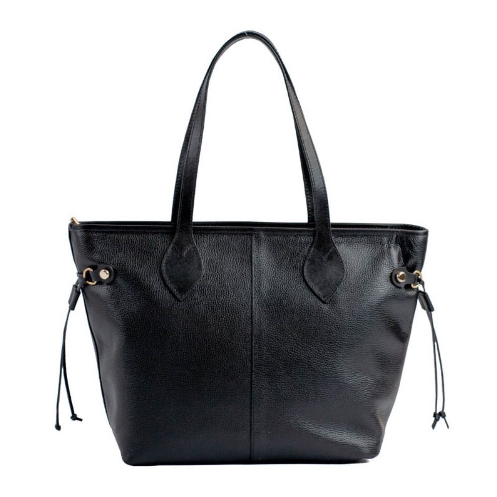 Shopping Bag Grande de Couro Floter La Fenice Preto 105050