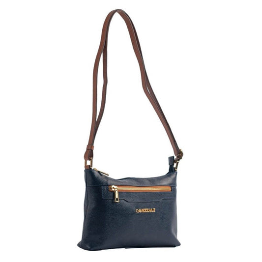 Bolsa Tiracolo Média de Couro Floter La Fenice Marinho/Canyon 105051