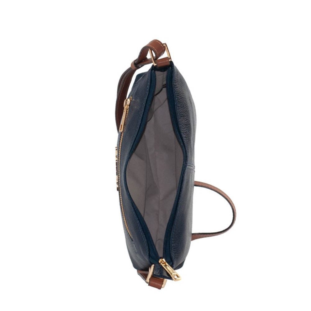 Bolsa Tiracolo Média de Couro Floter La Fenice Marinho/Canyon 105051