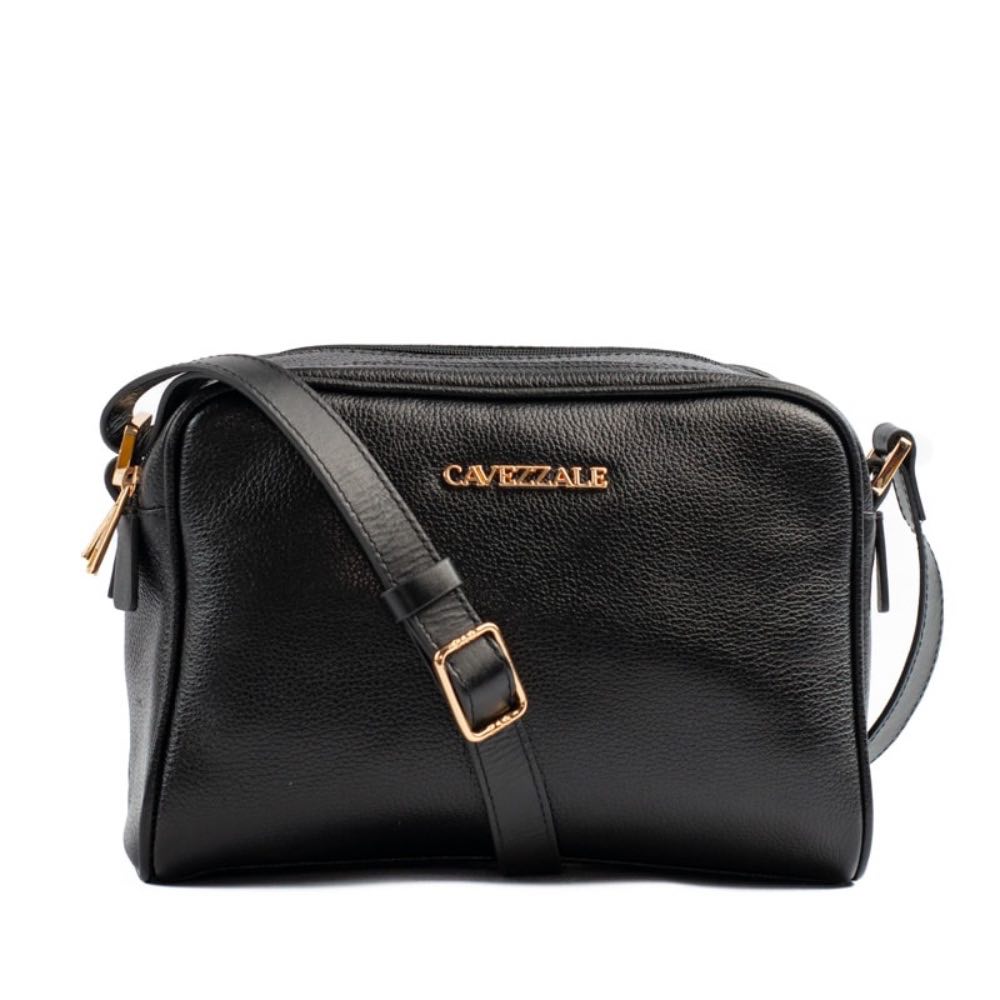Bolsa Tiracolo Média de Couro Floter La Fenice Preto 105052