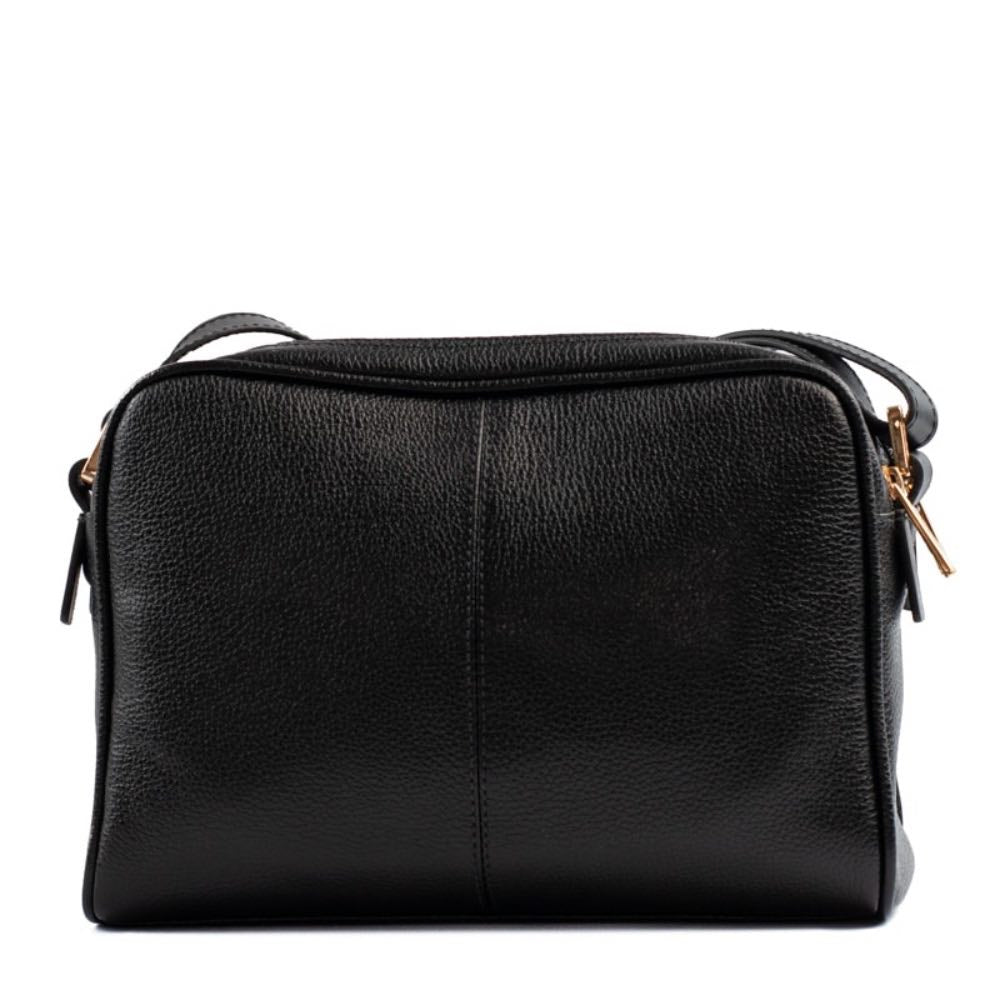 Bolsa Tiracolo Média de Couro Floter La Fenice Preto 105052