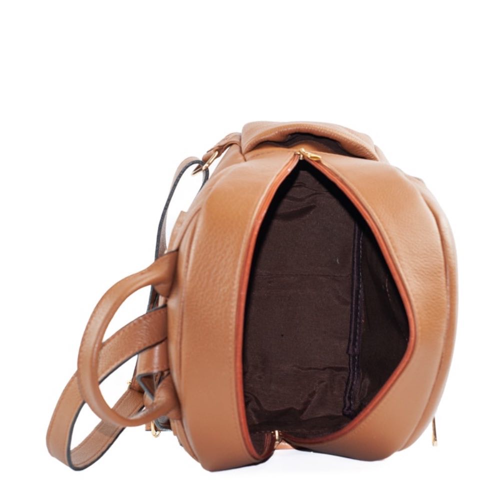 Mochila de Couro Soft La Fenice Caramelo 105056