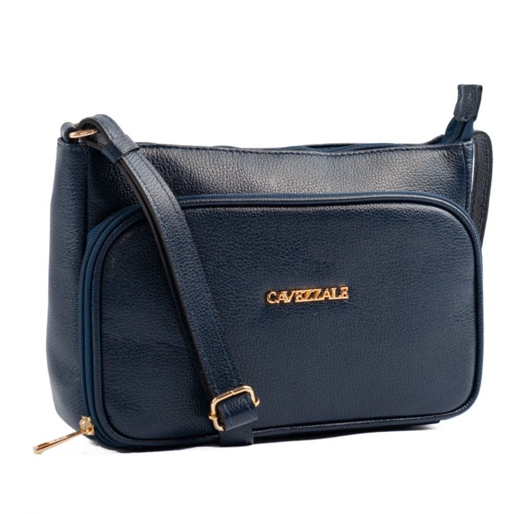 Bolsa Tiracolo Média de Couro Soft La Fenice Marinho 105057