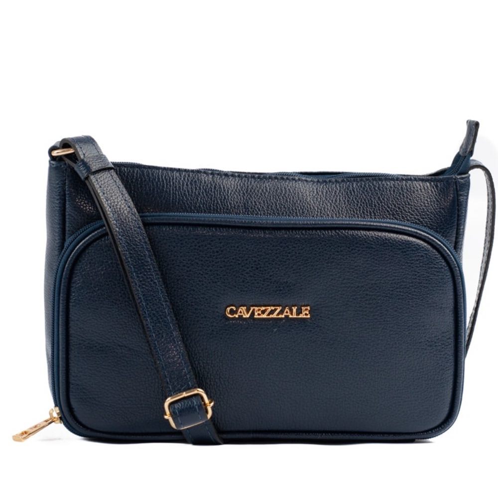 Bolsa Tiracolo Média de Couro Soft La Fenice Marinho 105057