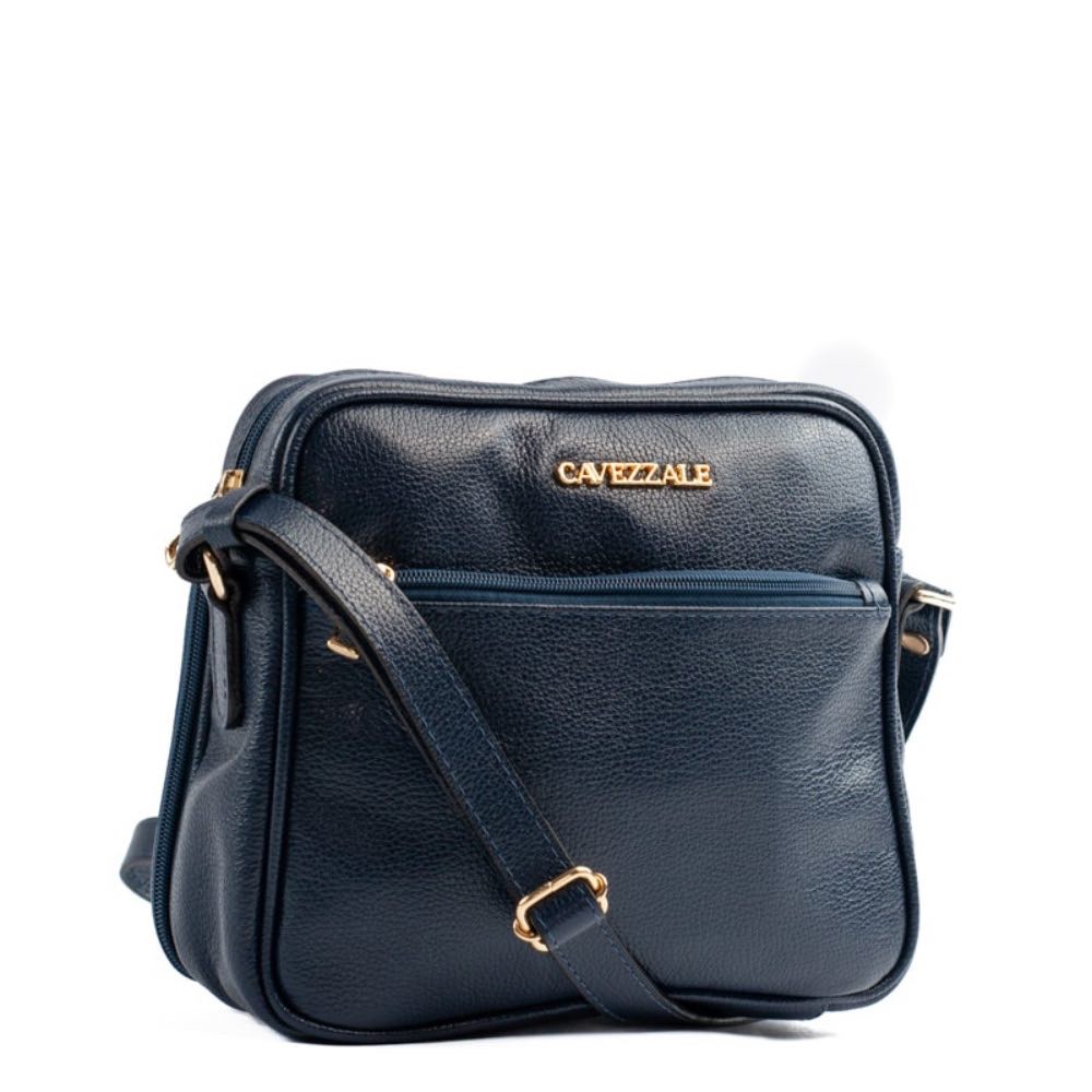 Bolsa Tiracolo Média de Couro Soft La Fenice Marinho 105058
