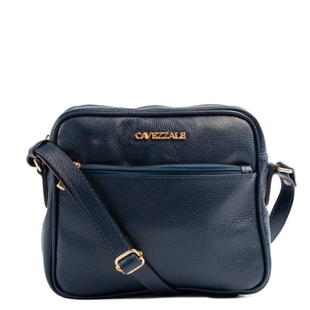 Bolsa Tiracolo Média de Couro Soft La Fenice Marinho 105058