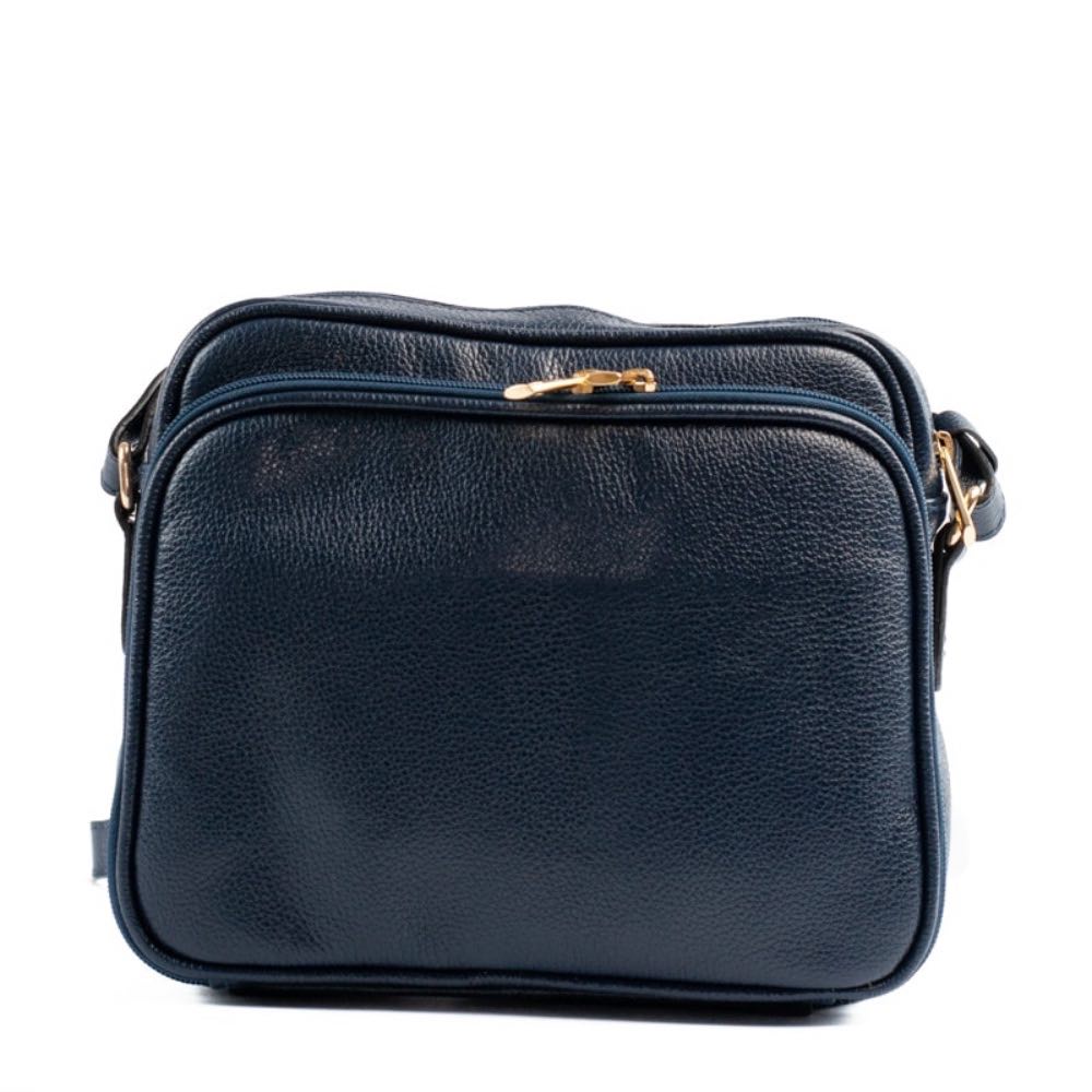 Bolsa Tiracolo Média de Couro Soft La Fenice Marinho 105058
