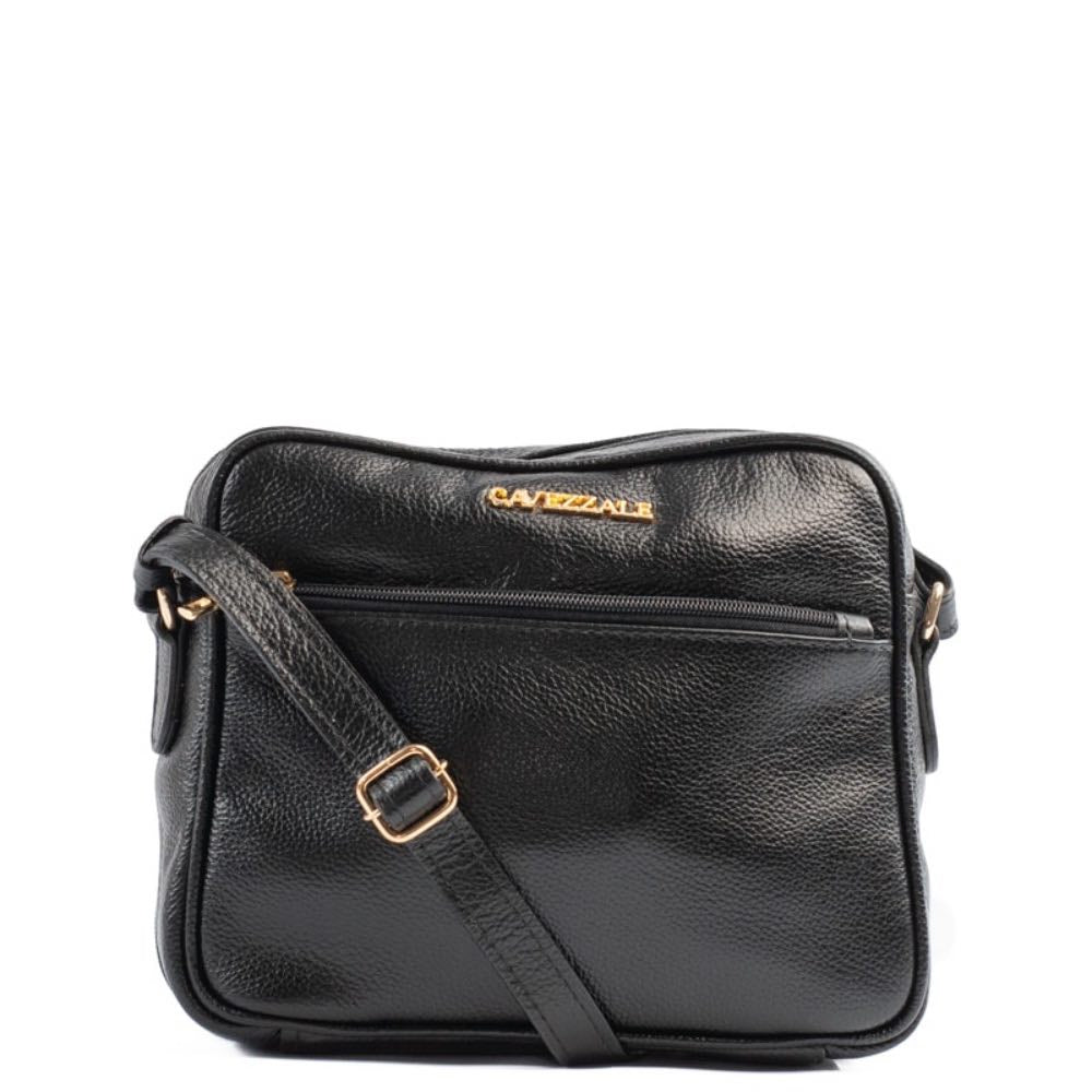 Bolsa Tiracolo Média de Couro Soft La Fenice Preto 105058