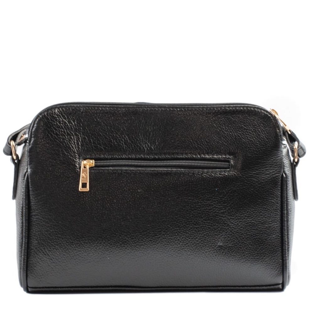 Bolsa Tiracolo Média de Couro Soft La Fenice Preto 105059