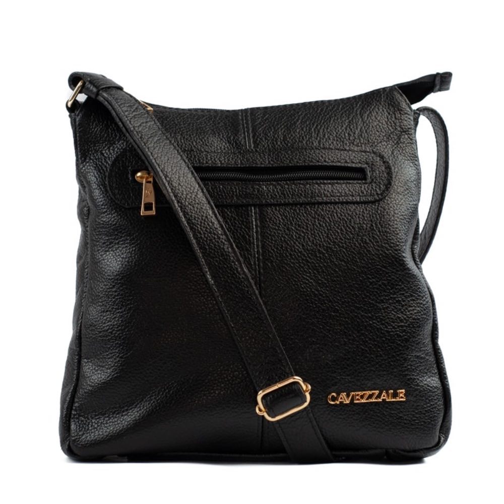 Bolsa Tiracolo Média de Couro Soft La Fenice Preto 105060