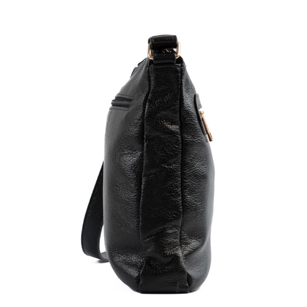 Bolsa Tiracolo Média de Couro Soft La Fenice Preto 105060