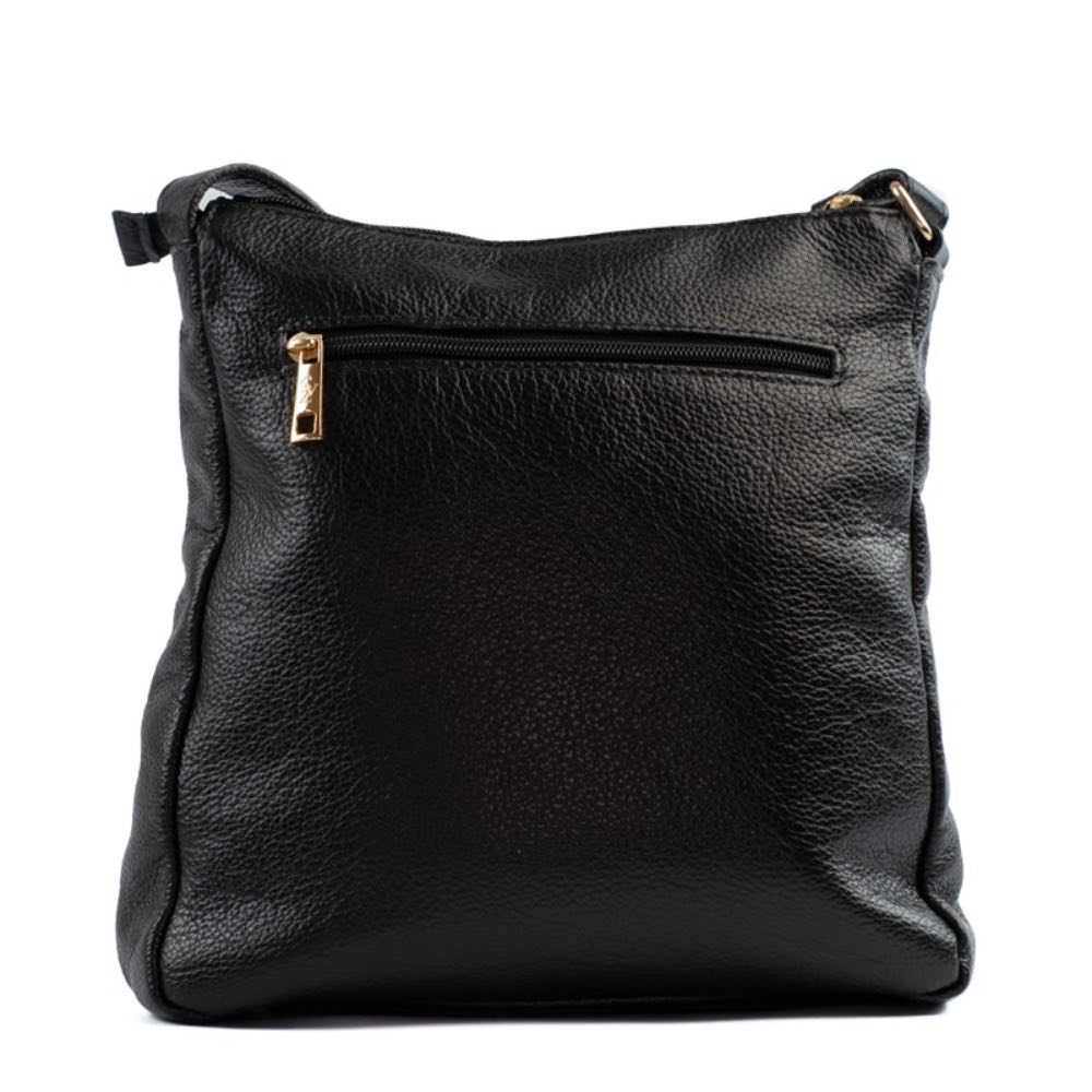 Bolsa Tiracolo Média de Couro Soft La Fenice Preto 105060