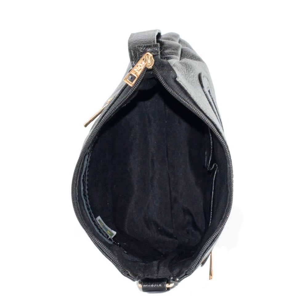 Bolsa Tiracolo Média de Couro Soft La Fenice Preto 105060