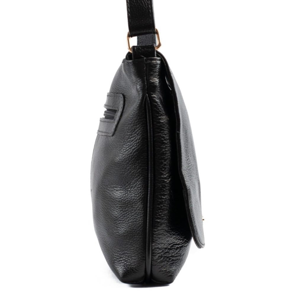 Bolsa Satchel Média de Couro Soft La Fenice Preto 105061