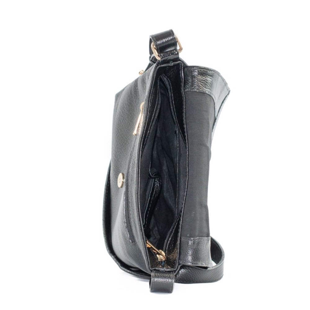 Bolsa Satchel Média de Couro Soft La Fenice Preto 105061