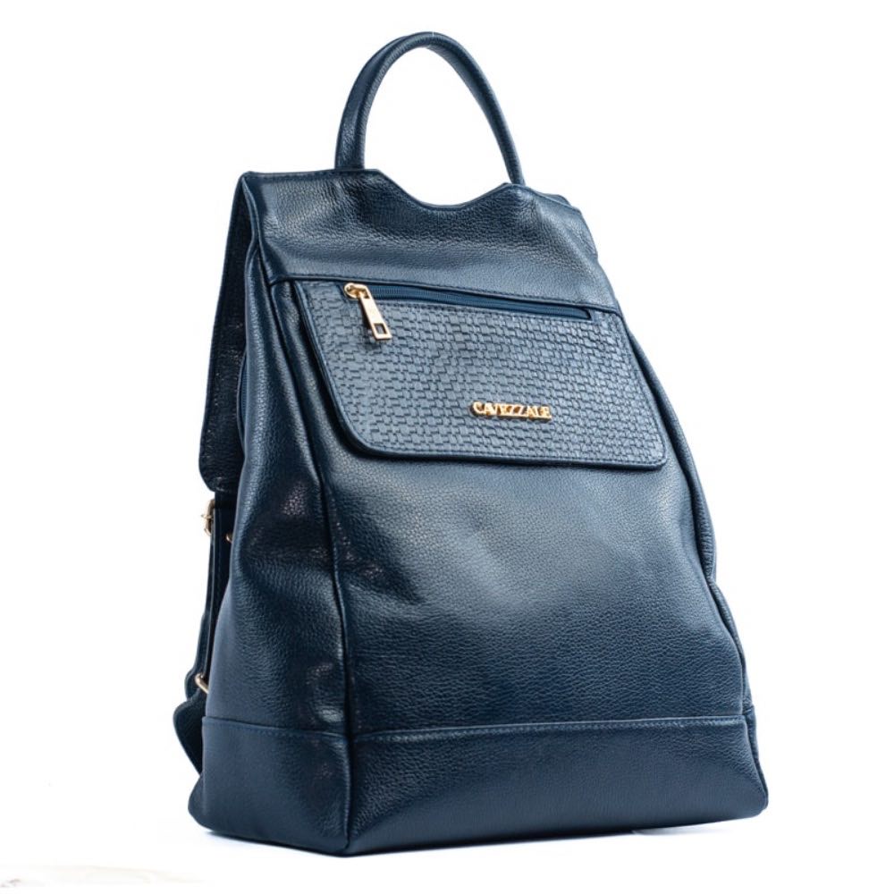 Mochila de Couro Antifurto La Fenice Floter Marinho 105062