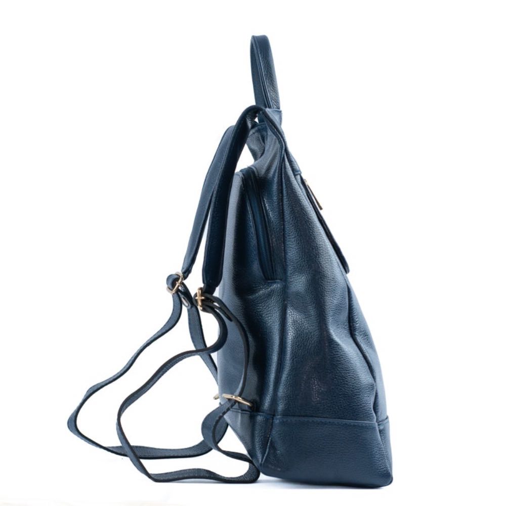 Mochila de Couro Antifurto La Fenice Floter Marinho 105062