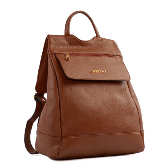Mochila de Couro Antifurto La Fenice Floter Caramelo 103581