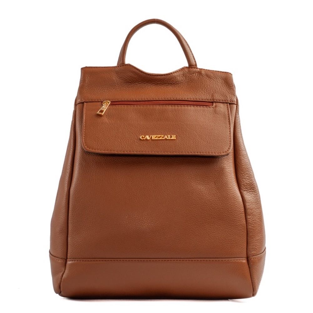 Mochila de Couro Antifurto La Fenice Floter Caramelo 103581