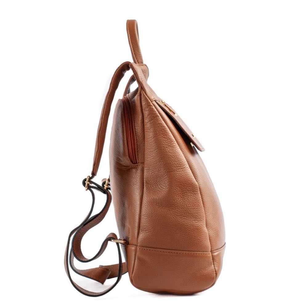 Mochila de Couro Antifurto La Fenice Floter Caramelo 103581