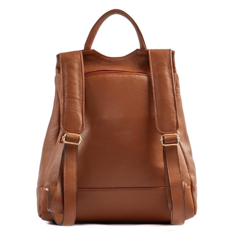 Mochila de Couro Antifurto La Fenice Floter Caramelo 103581