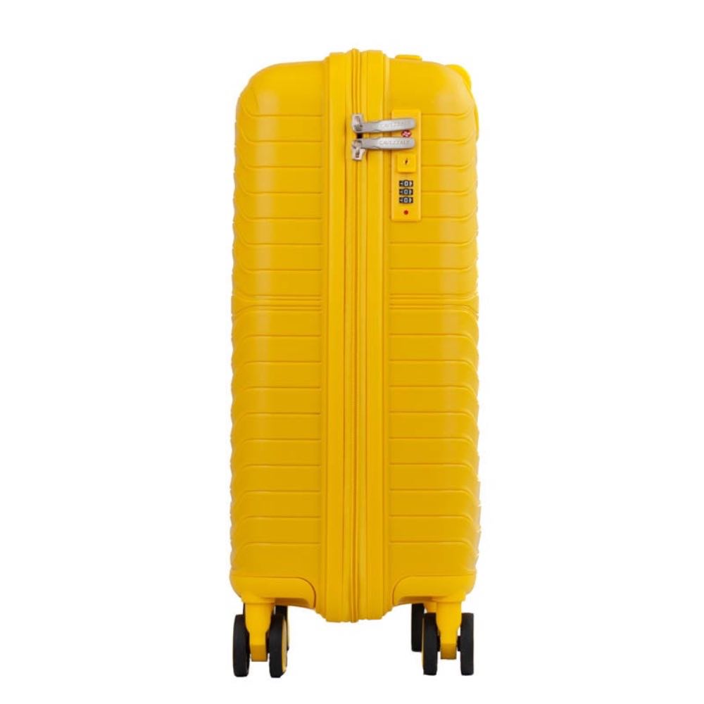 Mala de Viagem Pequena La Fenice com Zíper Antifurto Firenze Polipropileno Amarelo 105118