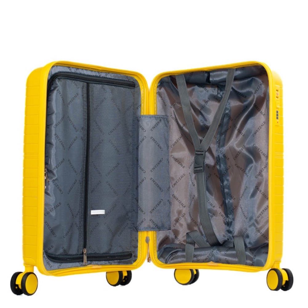 Mala de Viagem Pequena La Fenice com Zíper Antifurto Firenze Polipropileno Amarelo 105118