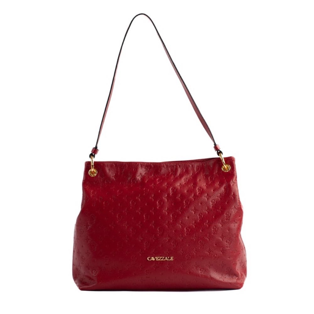 Bolsa Hobo Grande de Couro Monograma La Fenice Carmim 105142