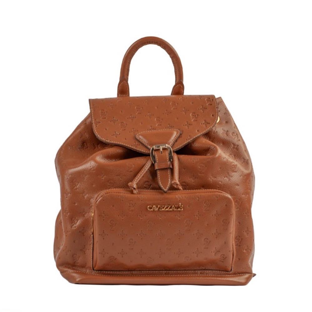 Mochila de Couro Floter La Fenice Monograma Camel 105146