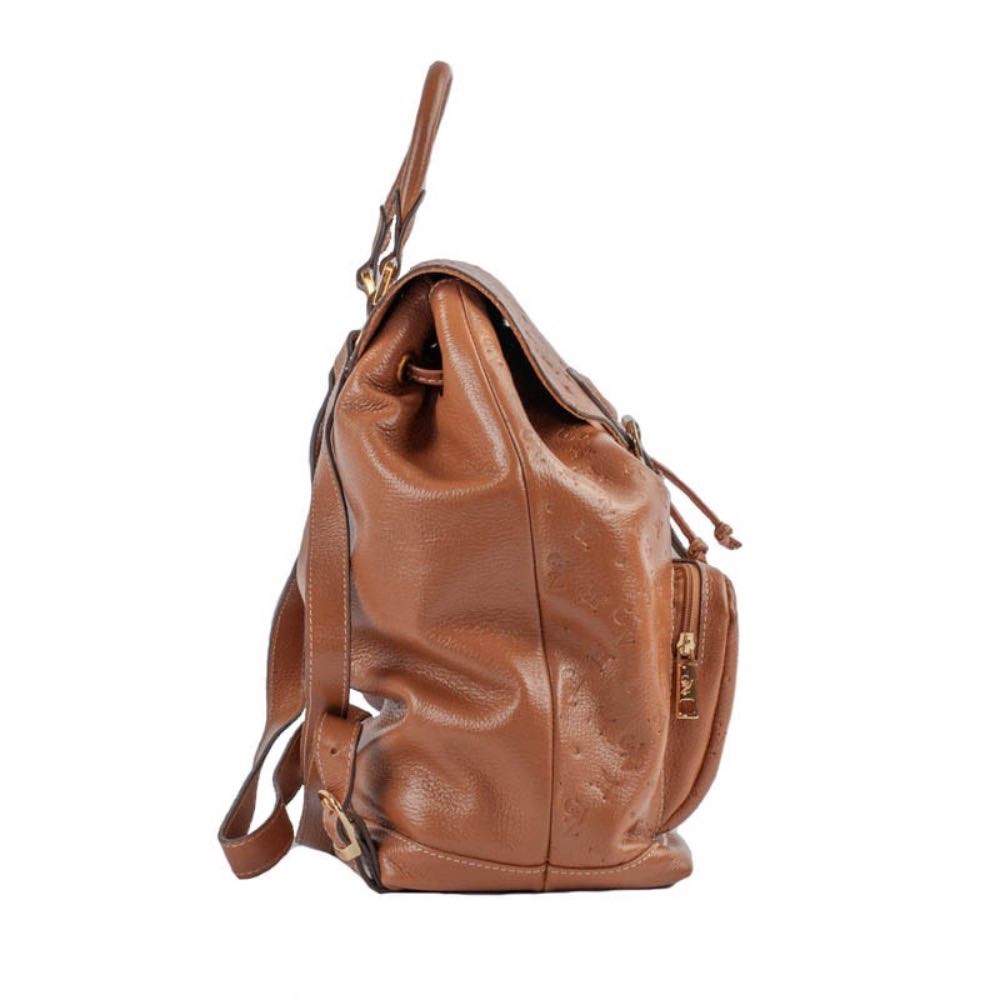 Mochila de Couro Floter La Fenice Monograma Camel 105146