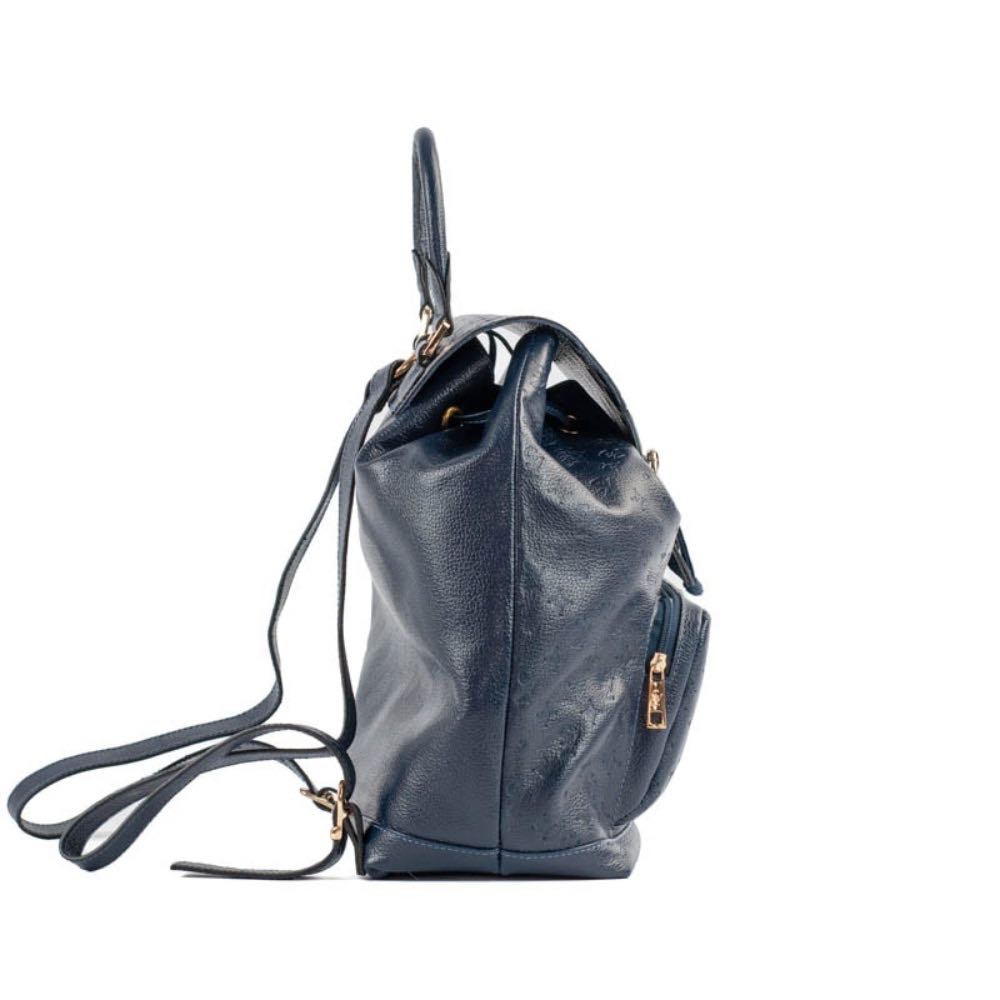 Mochila de Couro Floter La Fenice Monograma Marinho 105146