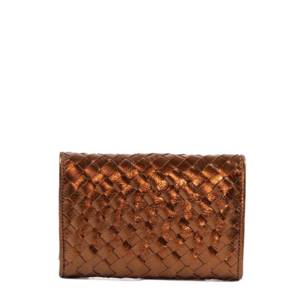 Carteira Feminina de Couro Metalizado La Fenice Bronze 105279
