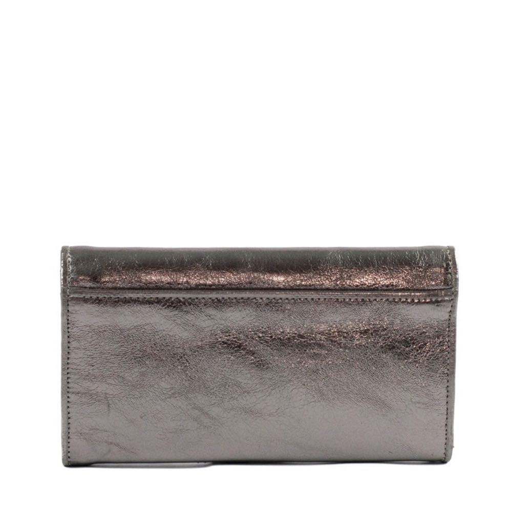 Carteira Feminina de Couro Metalizado La Fenice Inox 105280