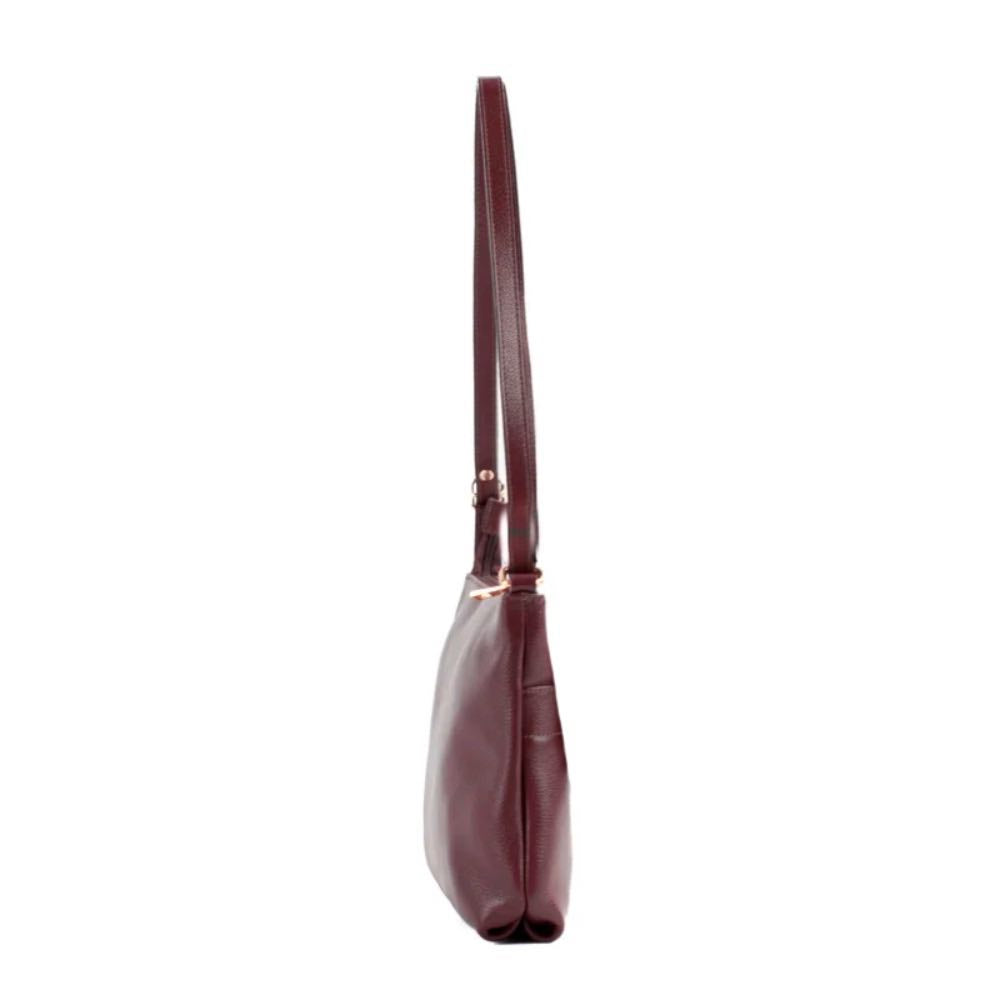 Bolsa Tiracolo Média de Couro Floter La Fenice Burgundy 105308