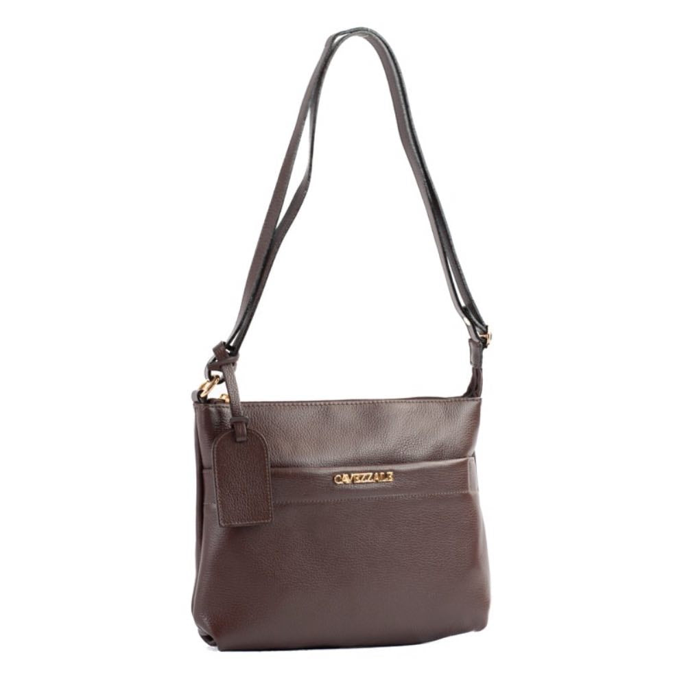 Bolsa Tiracolo Média de Couro Floter La Fenice Chocolate 105308